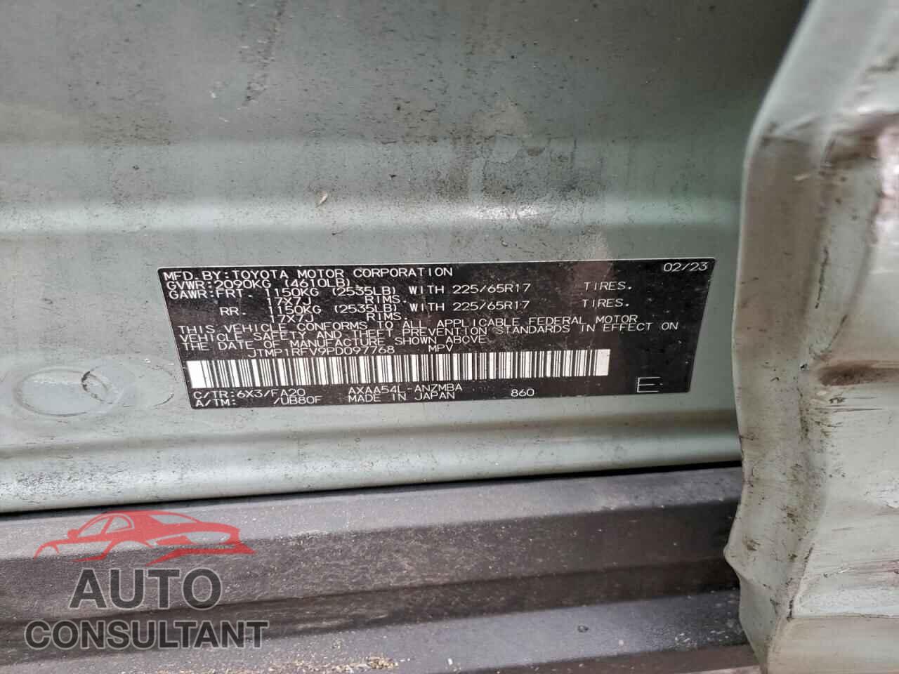 TOYOTA RAV4 2023 - JTMP1RFV9PD097768