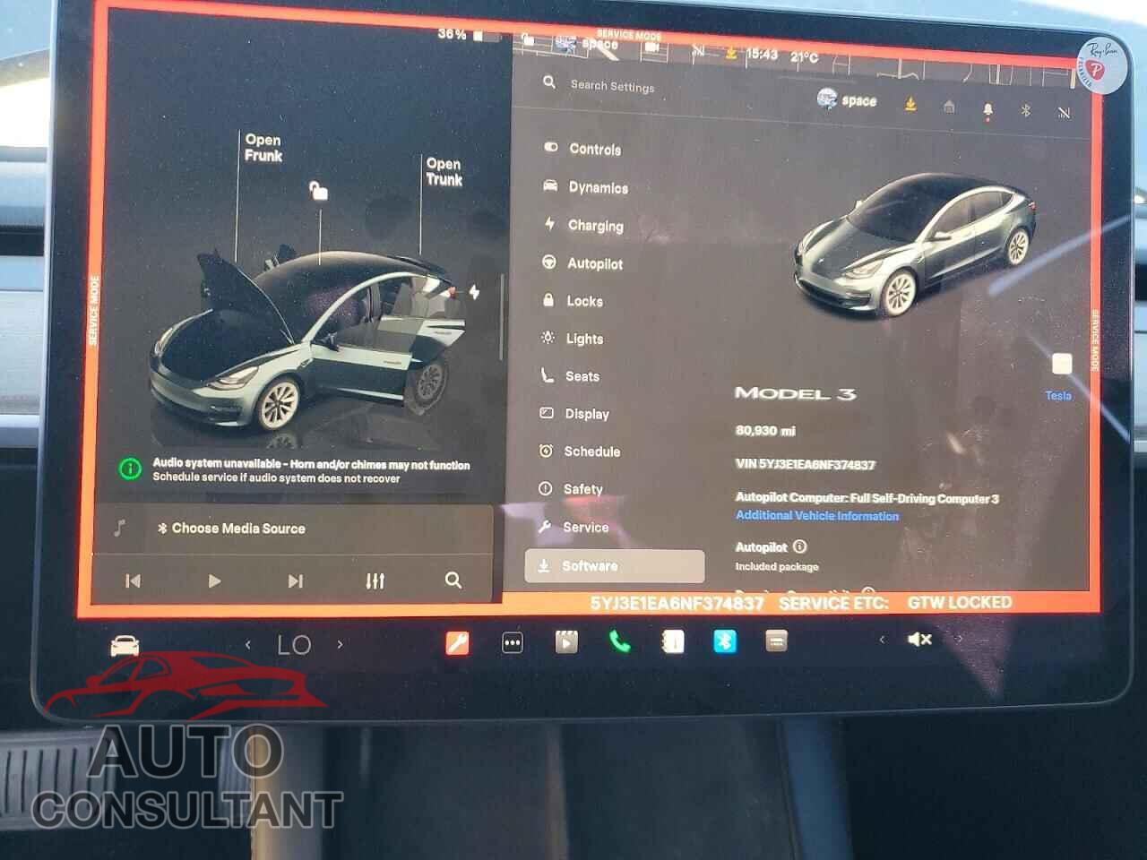 TESLA MODEL 3 2022 - 5YJ3E1EA6NF374837