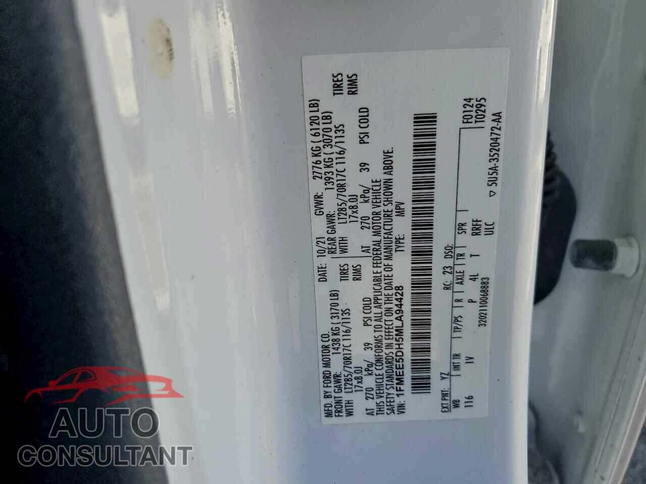 FORD BRONCO 2021 - 1FMEE5DH5MLA94428