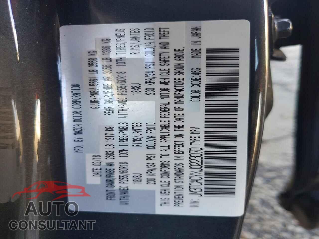 MAZDA CX-9 2018 - JM3TCACYXJ0223070