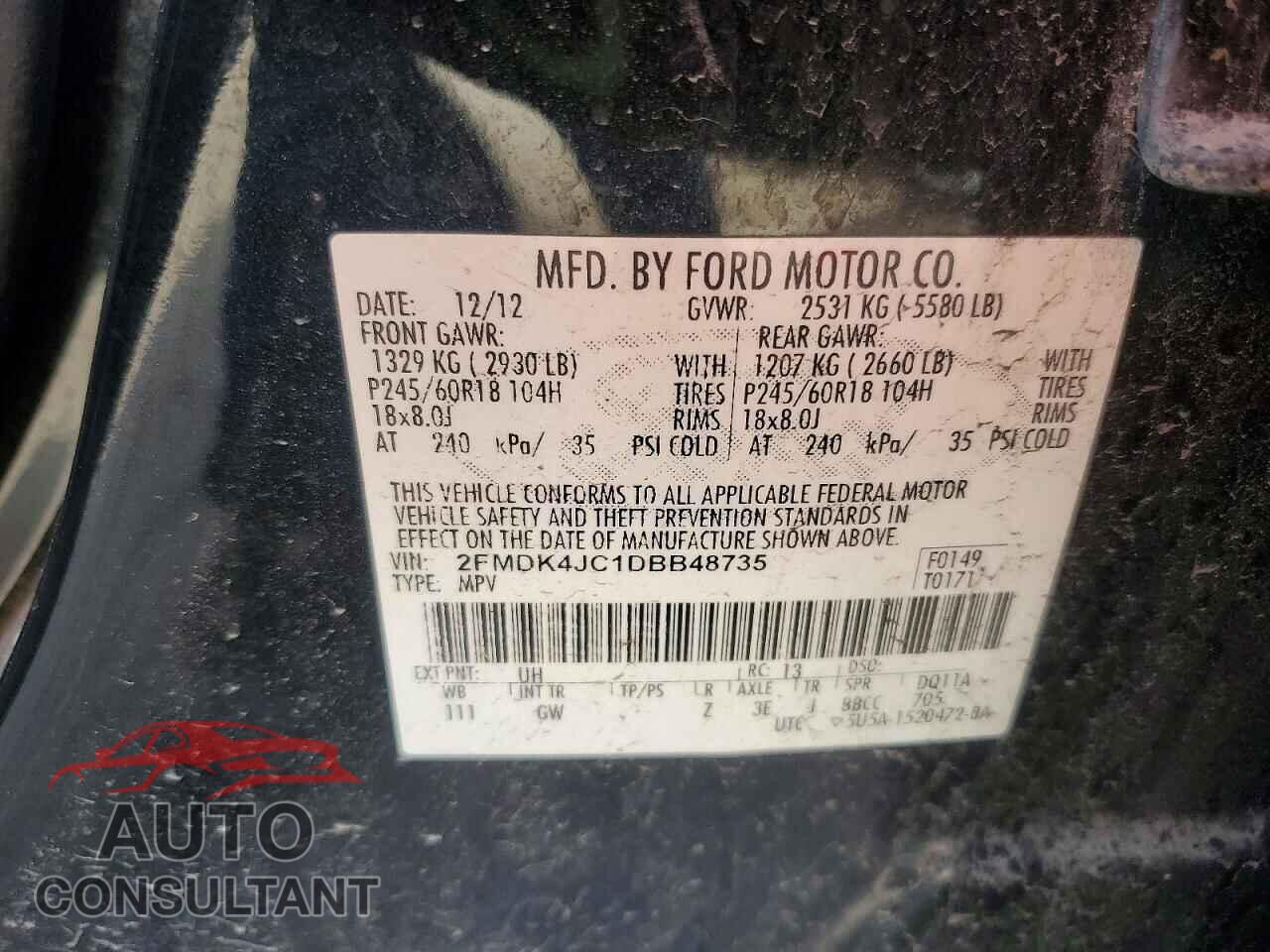 FORD EDGE 2013 - 2FMDK4JC1DBB48735