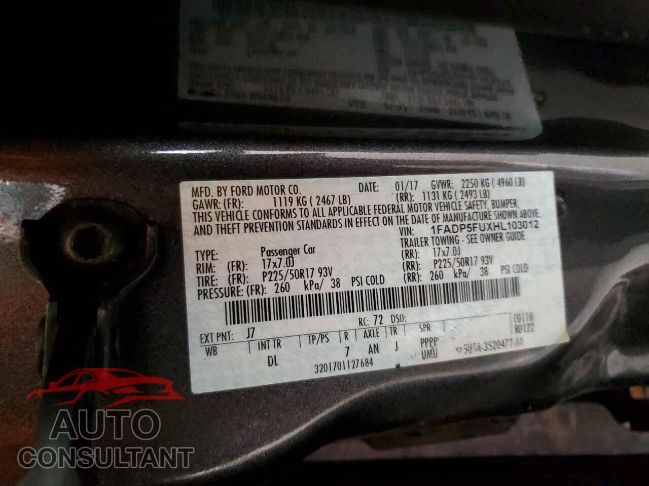 FORD CMAX 2017 - 1FADP5FUXHL103012