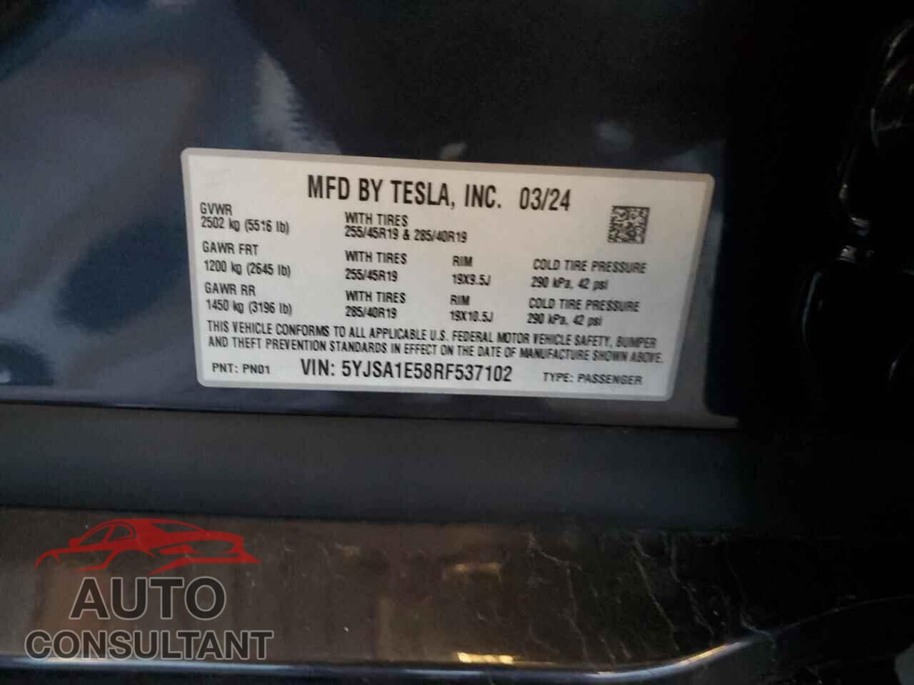 TESLA MODEL S 2024 - 5YJSA1E58RF537102