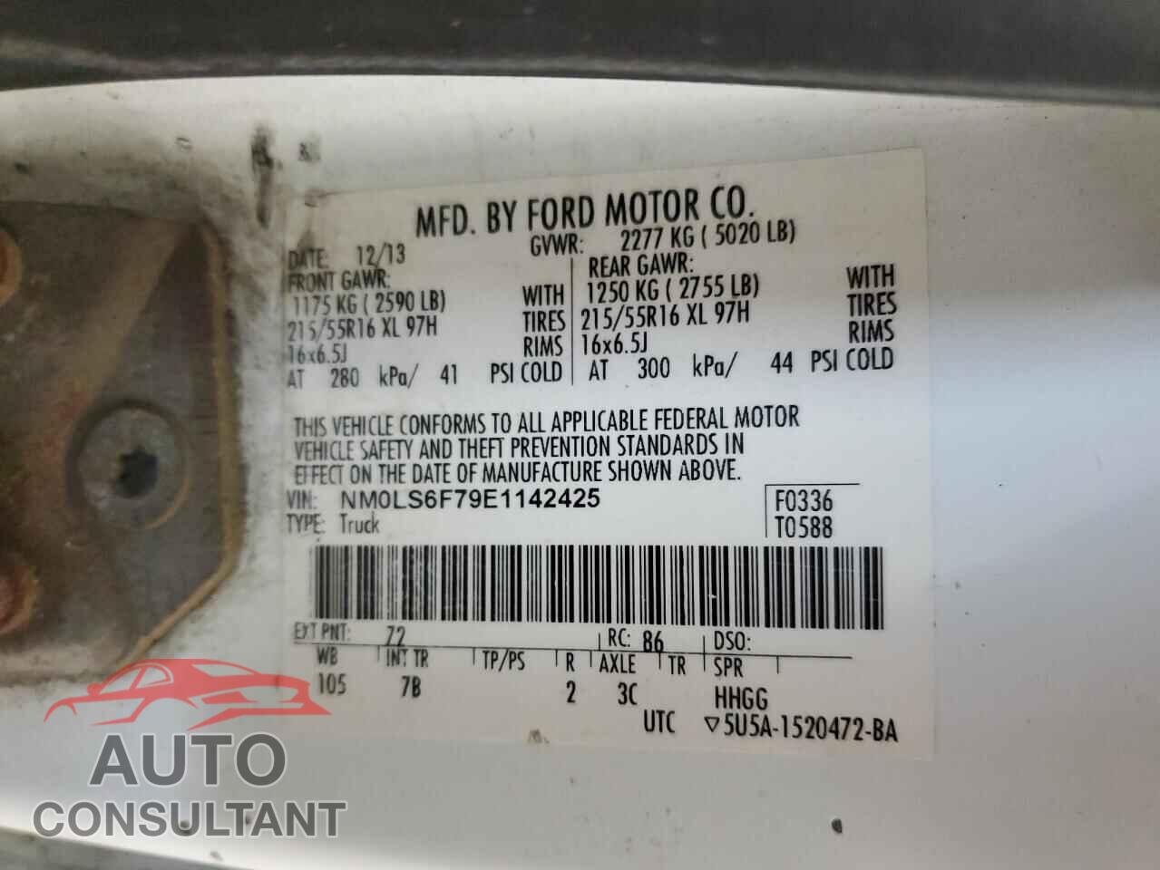 FORD TRANSIT 2014 - NM0LS6F79E1142425