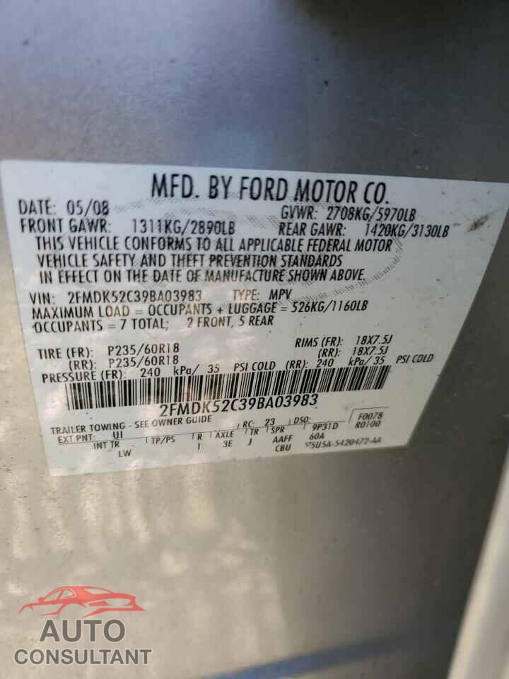 FORD FLEX 2009 - 2FMDK52C39BA03983