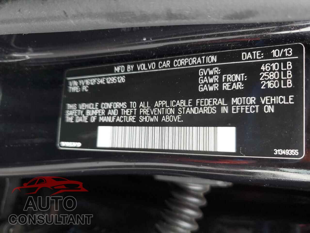 VOLVO S60 2014 - YV1612FS4E1295126