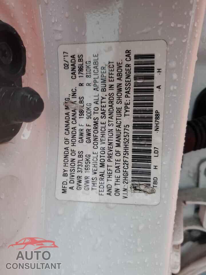 HONDA CIVIC 2017 - 2HGFC2F75HH525775
