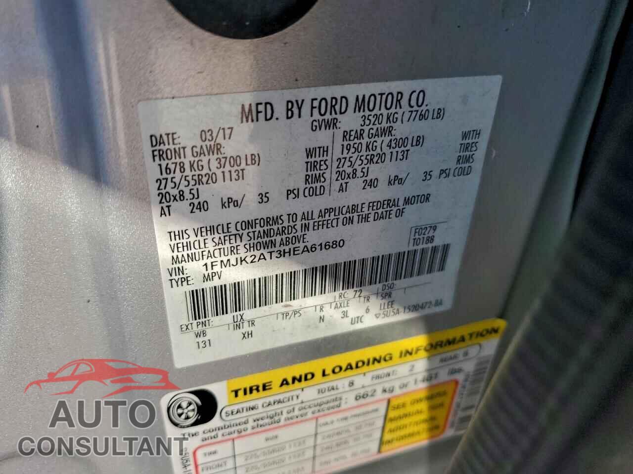 FORD EXPEDITION 2017 - 1FMJK2AT3HEA61680