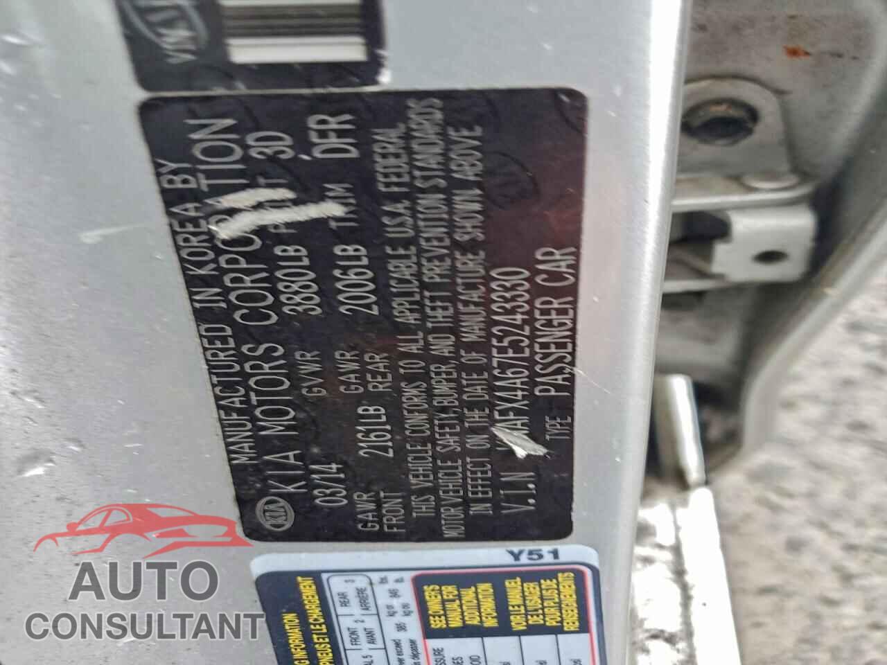 KIA FORTE 2014 - KNAFX4A67E5243330