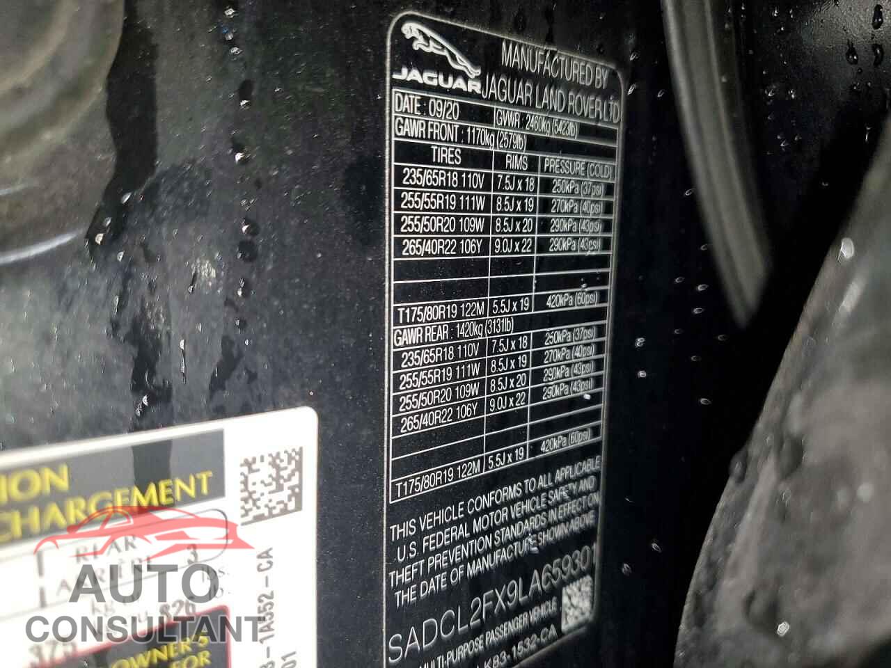 JAGUAR F-PACE 2020 - SADCL2FX9LA659301