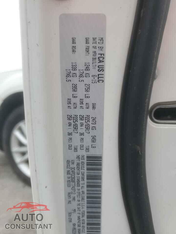 DODGE JOURNEY 2015 - 3C4PDCBG8FT743712