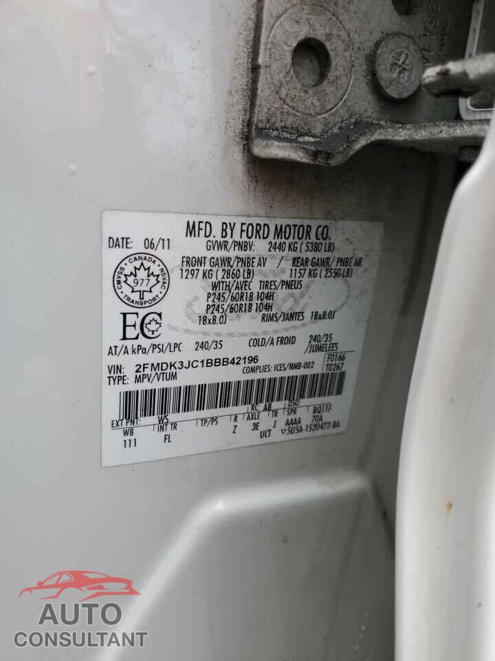 FORD EDGE 2011 - 2FMDK3JC1BBB42196