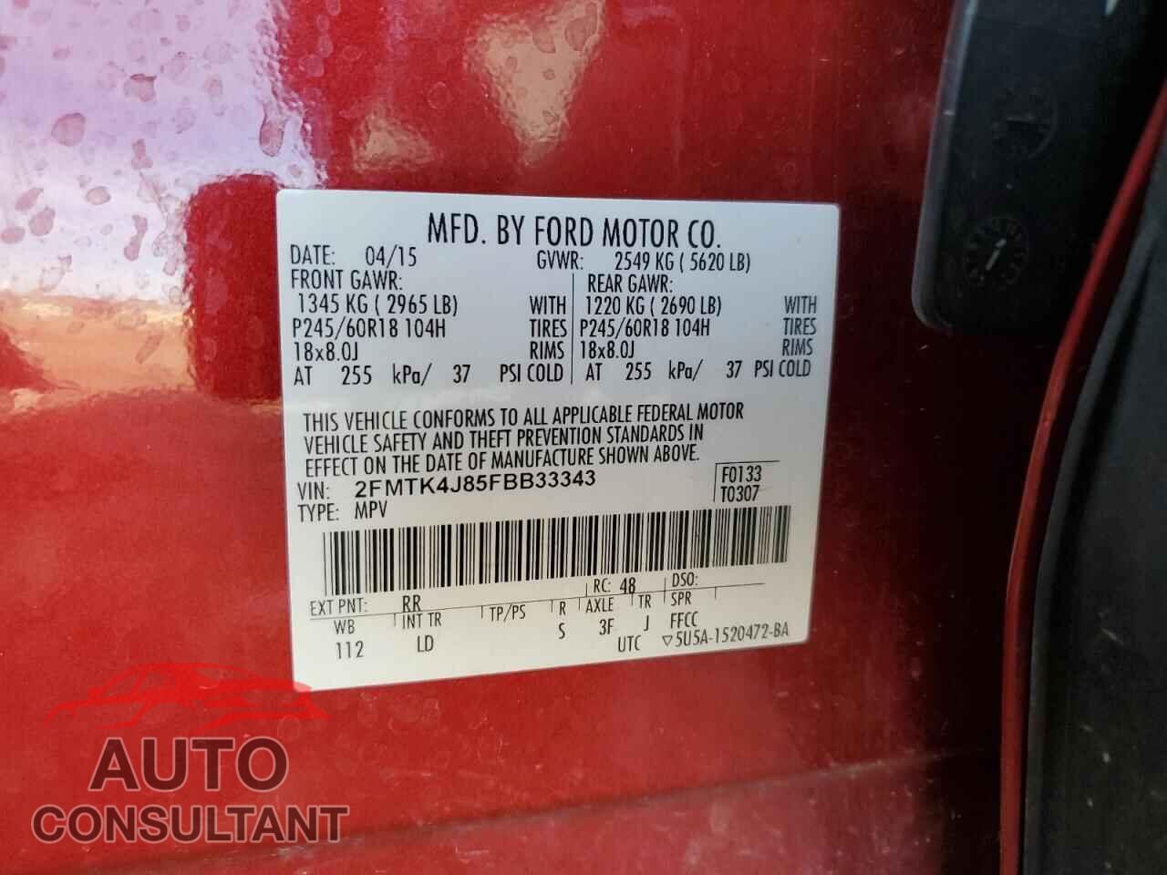 FORD EDGE 2015 - 2FMTK4J85FBB33343