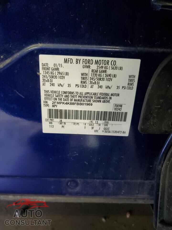 FORD EDGE 2015 - 2FMPK4K88FBB01969