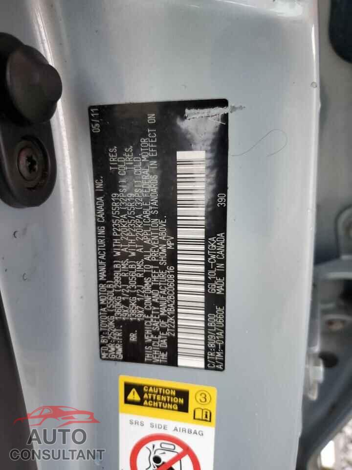 LEXUS RX350 2011 - 2T2ZK1BA2BC060816