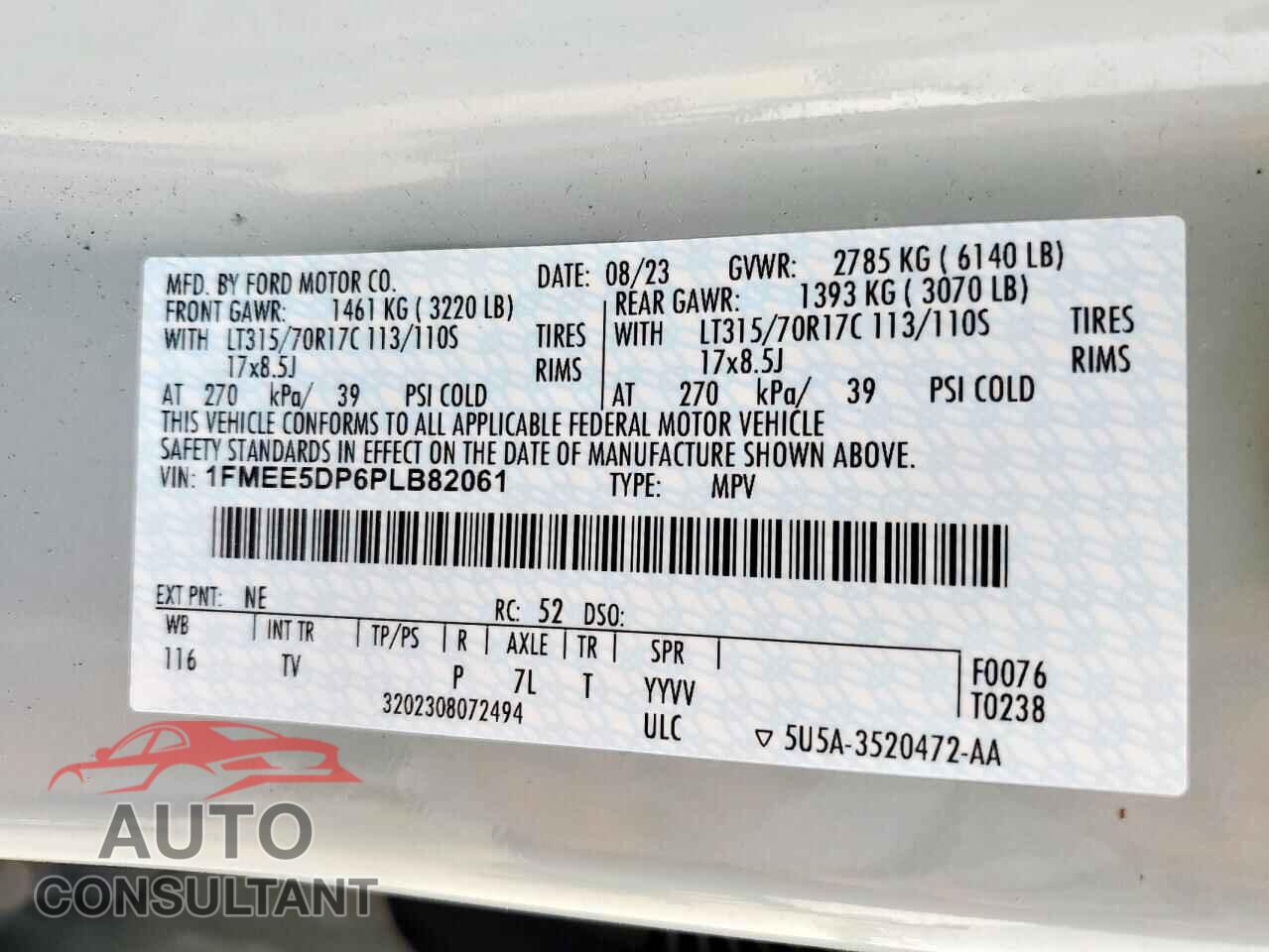 FORD BRONCO 2023 - 1FMEE5DP6PLB82061