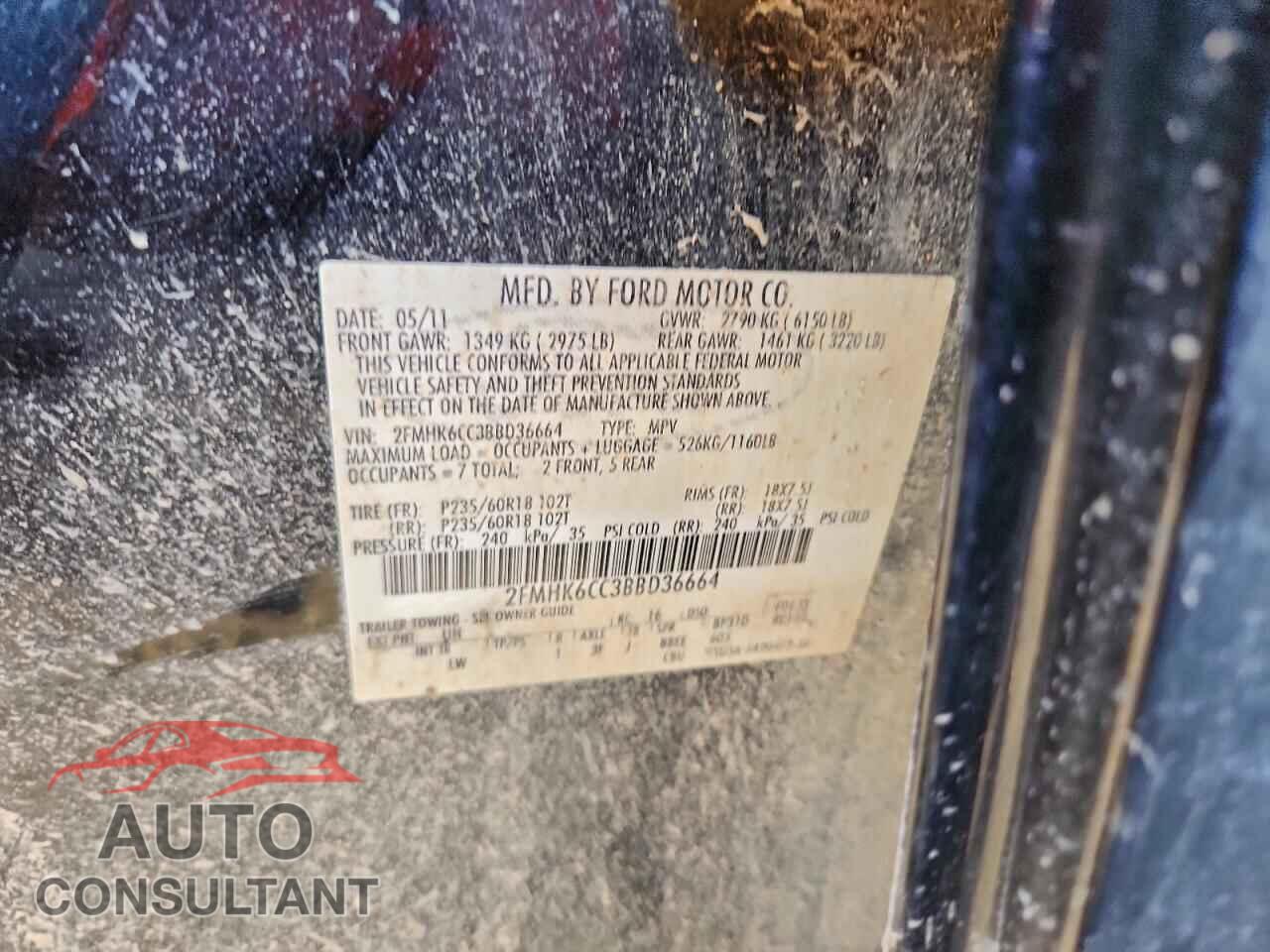 FORD FLEX 2011 - 2FMHK6CC3BBD36664