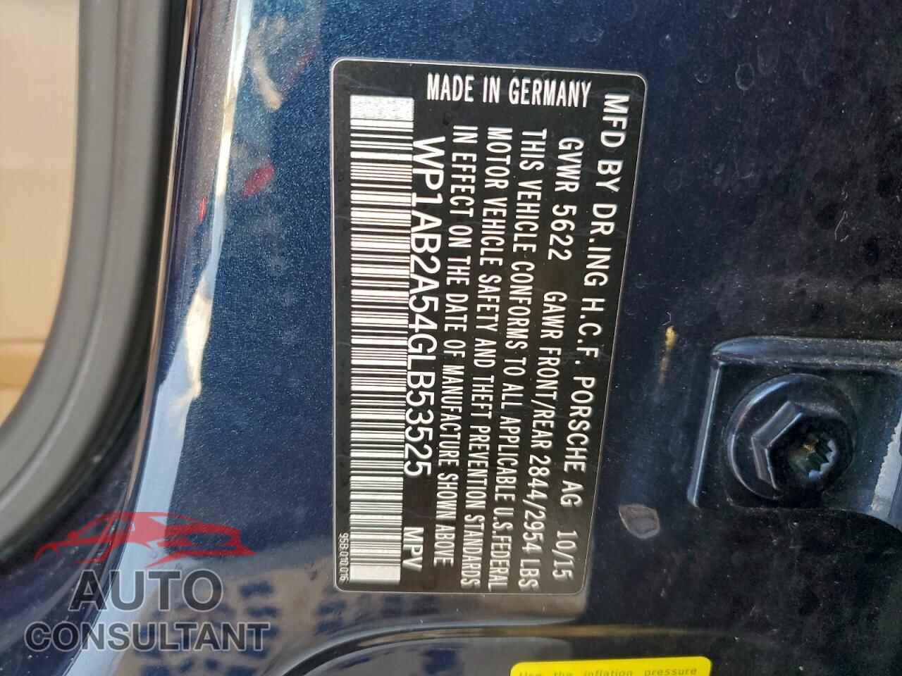 PORSCHE MACAN 2016 - WP1AB2A54GLB53525