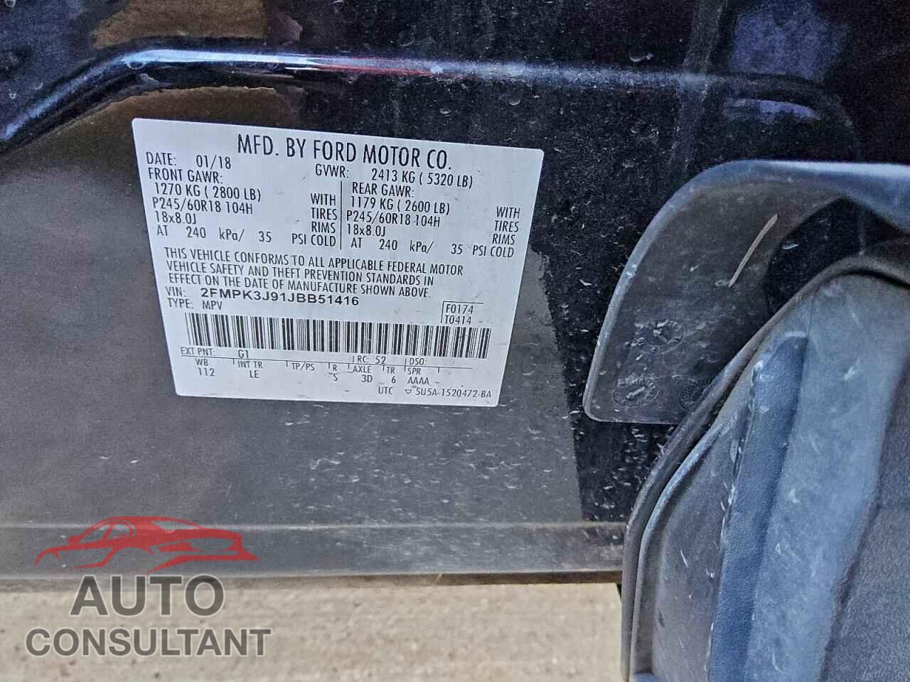 FORD EDGE 2018 - 2FMPK3J91JBB51416
