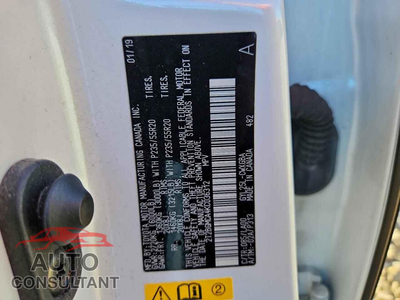 LEXUS RX450 2019 - 2T2BGMCA4KC036312
