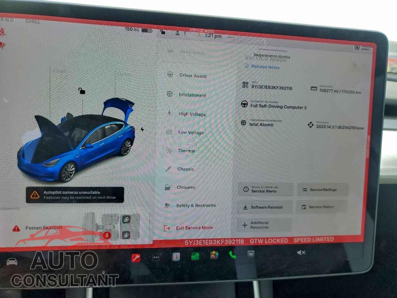 TESLA MODEL 3 2019 - 5YJ3E1EB3KF392118