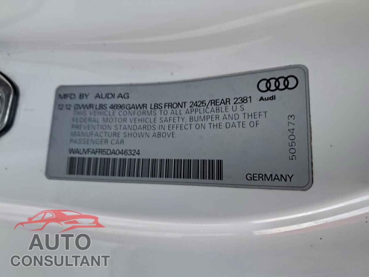 AUDI A5 2013 - WAUVFAFR5DA046324