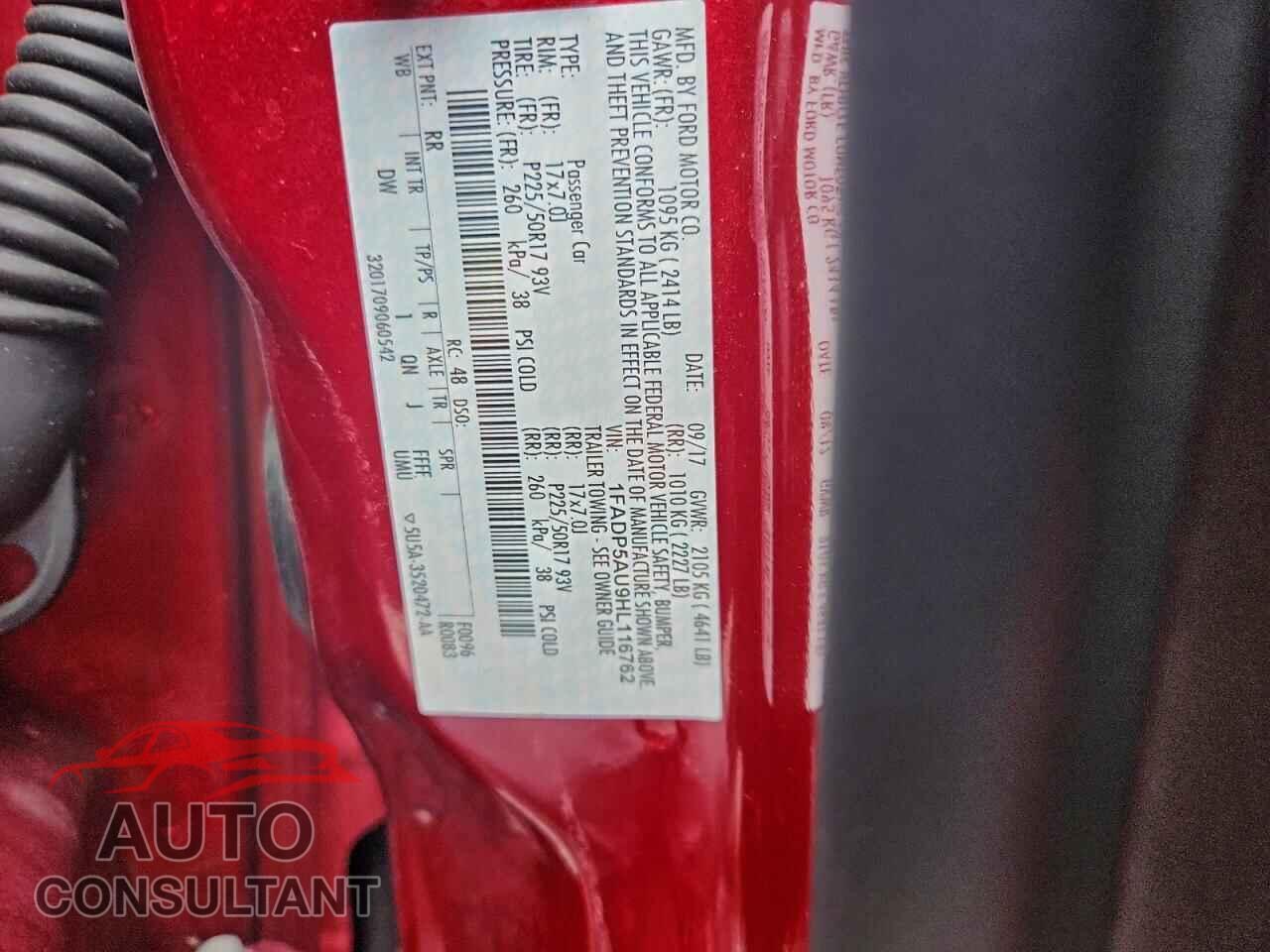 FORD CMAX 2017 - 1FADP5AU9HL116762
