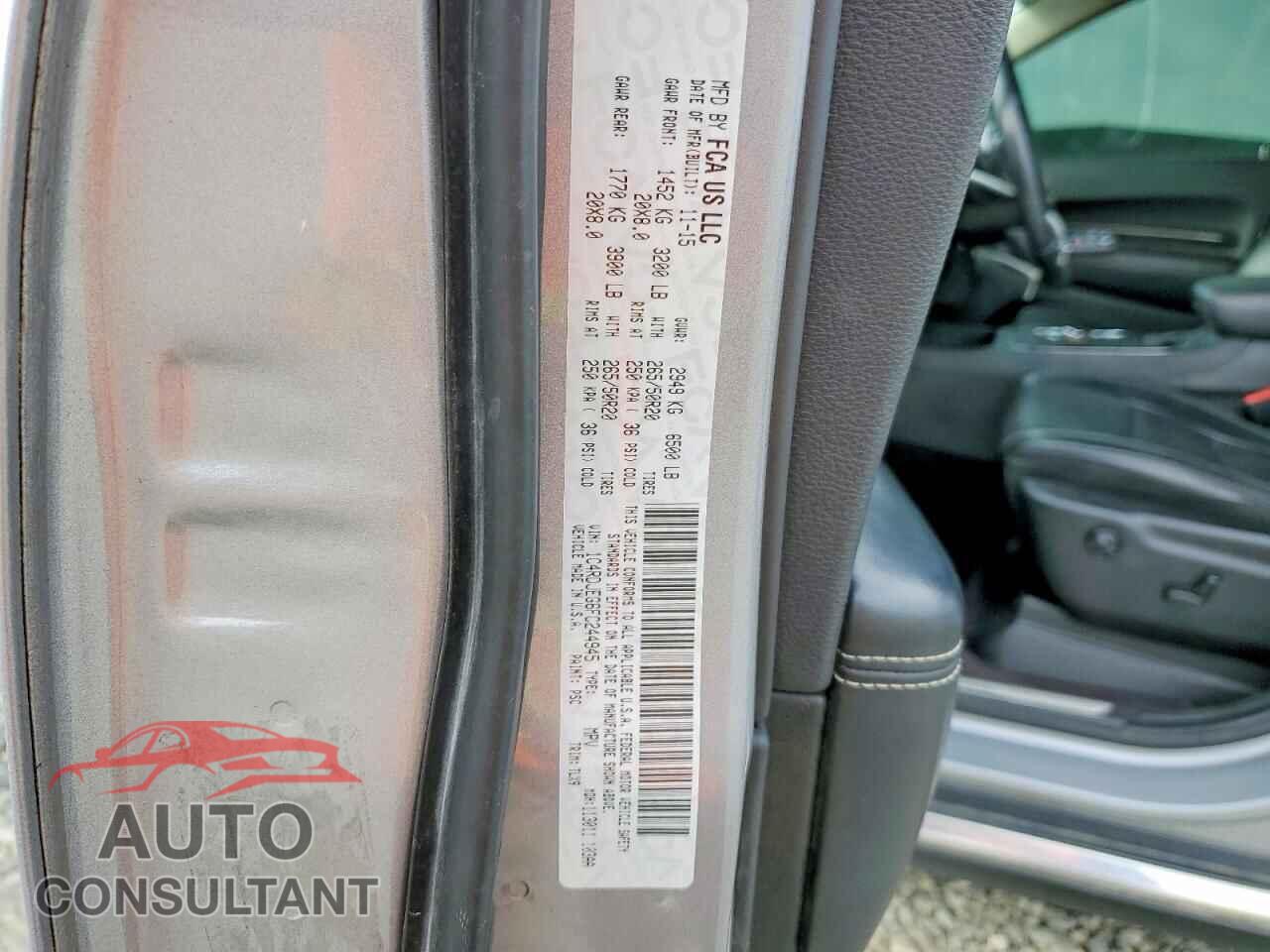 DODGE DURANGO 2015 - 1C4RDJEG6FC244945