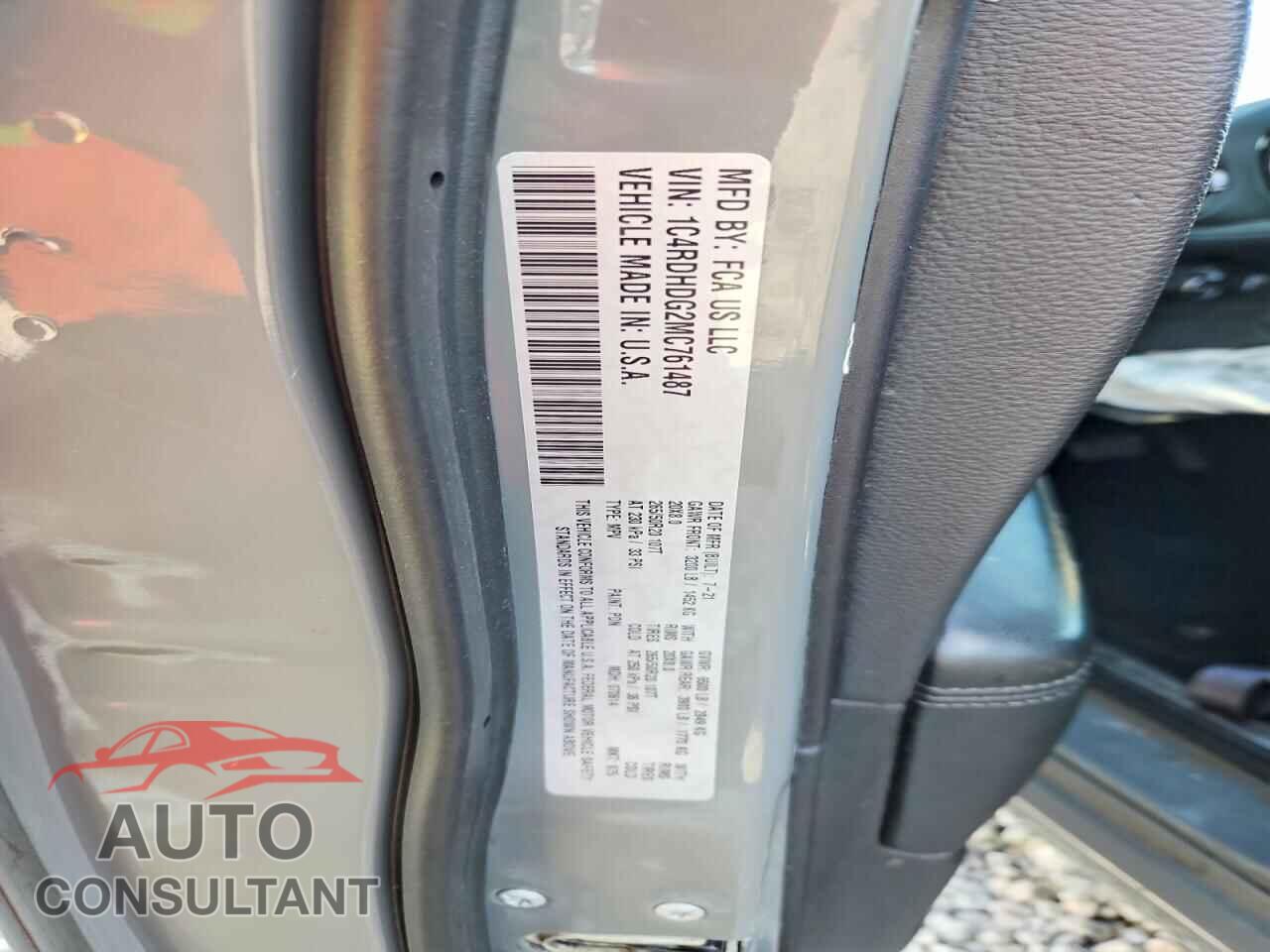 DODGE DURANGO 2021 - 1C4RDHDG2MC761487