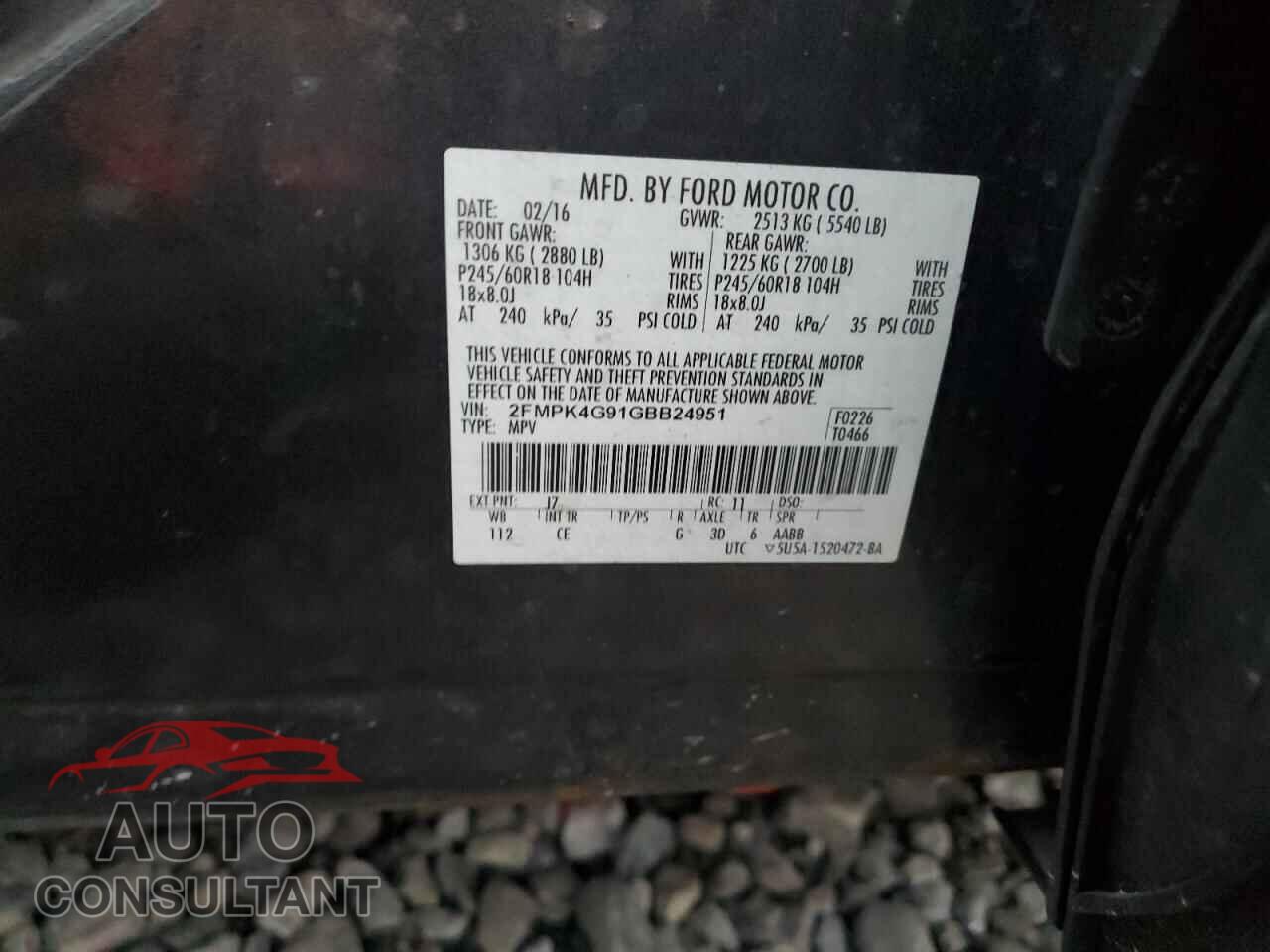 FORD EDGE 2016 - 2FMPK4G91GBB24951