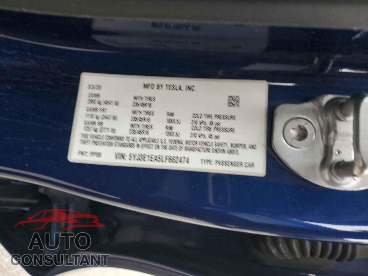 TESLA MODEL 3 2020 - 5YJ3E1EA5LF662474