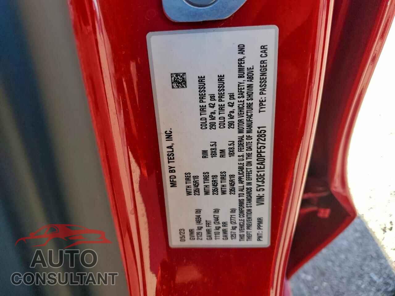 TESLA MODEL 3 2023 - 5YJ3E1EA0PF572851