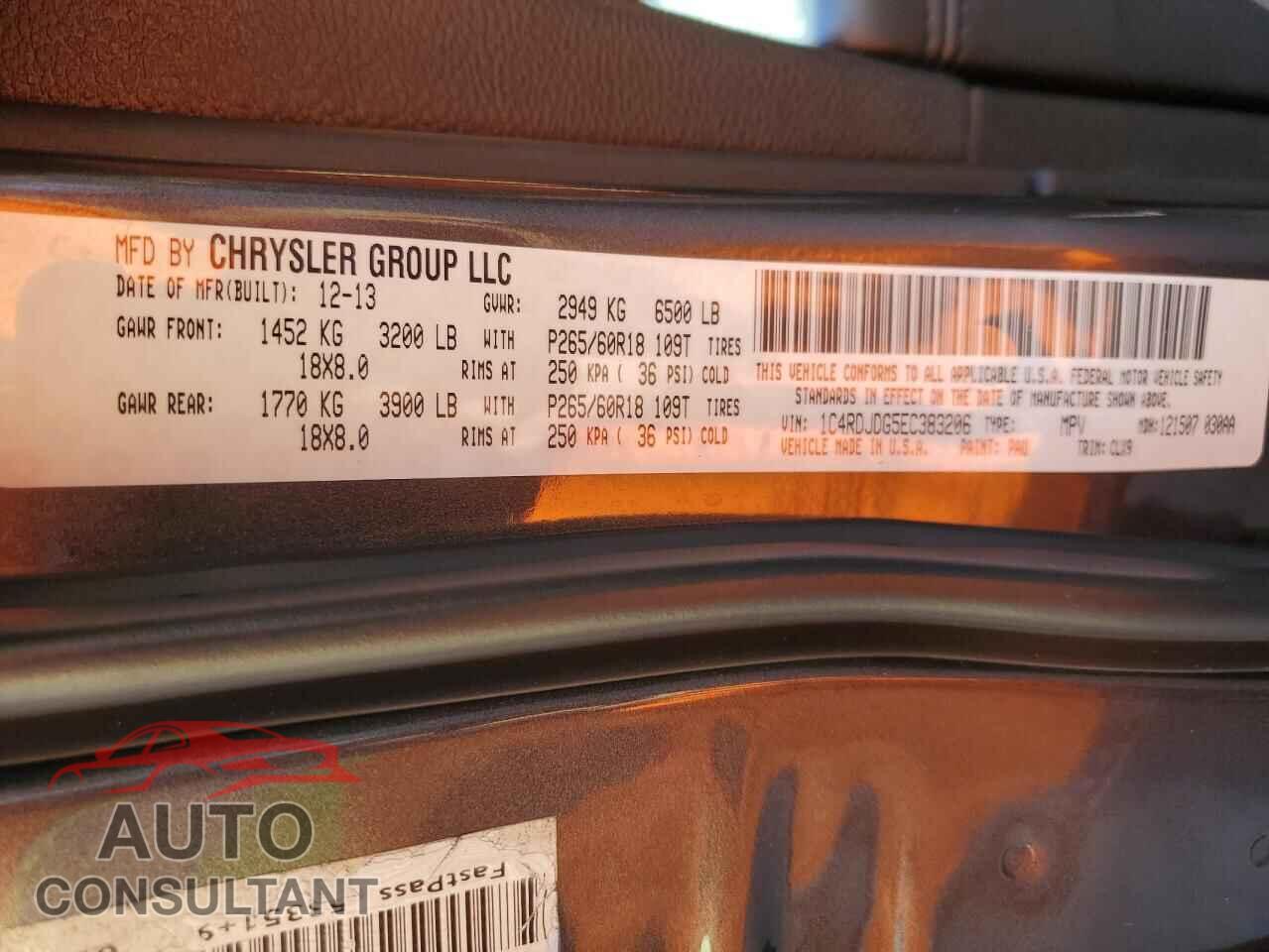 DODGE DURANGO 2014 - 1C4RDJDG5EC383206