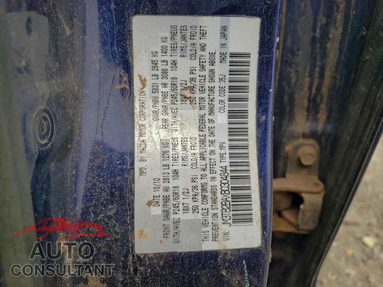 MAZDA CX-9 2011 - JM3TB2BAXB0304844