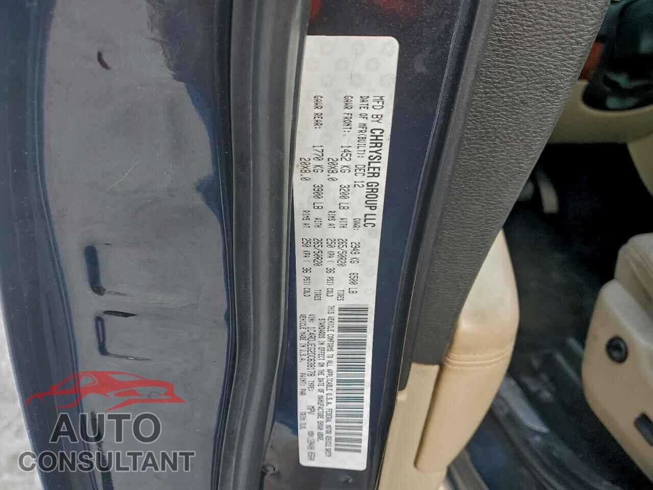 DODGE DURANGO 2013 - 1C4RDJEG2DC638178