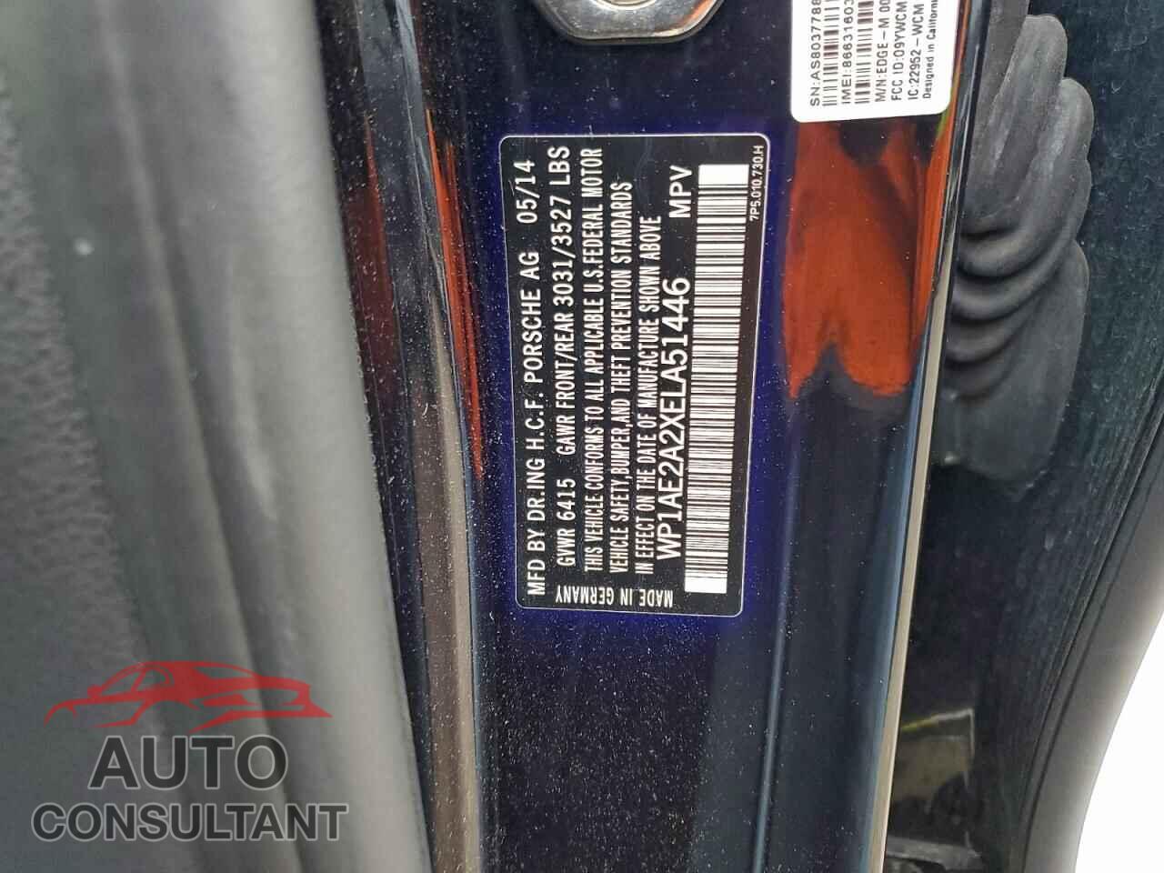 PORSCHE CAYENNE 2014 - WP1AE2A2XELA51446