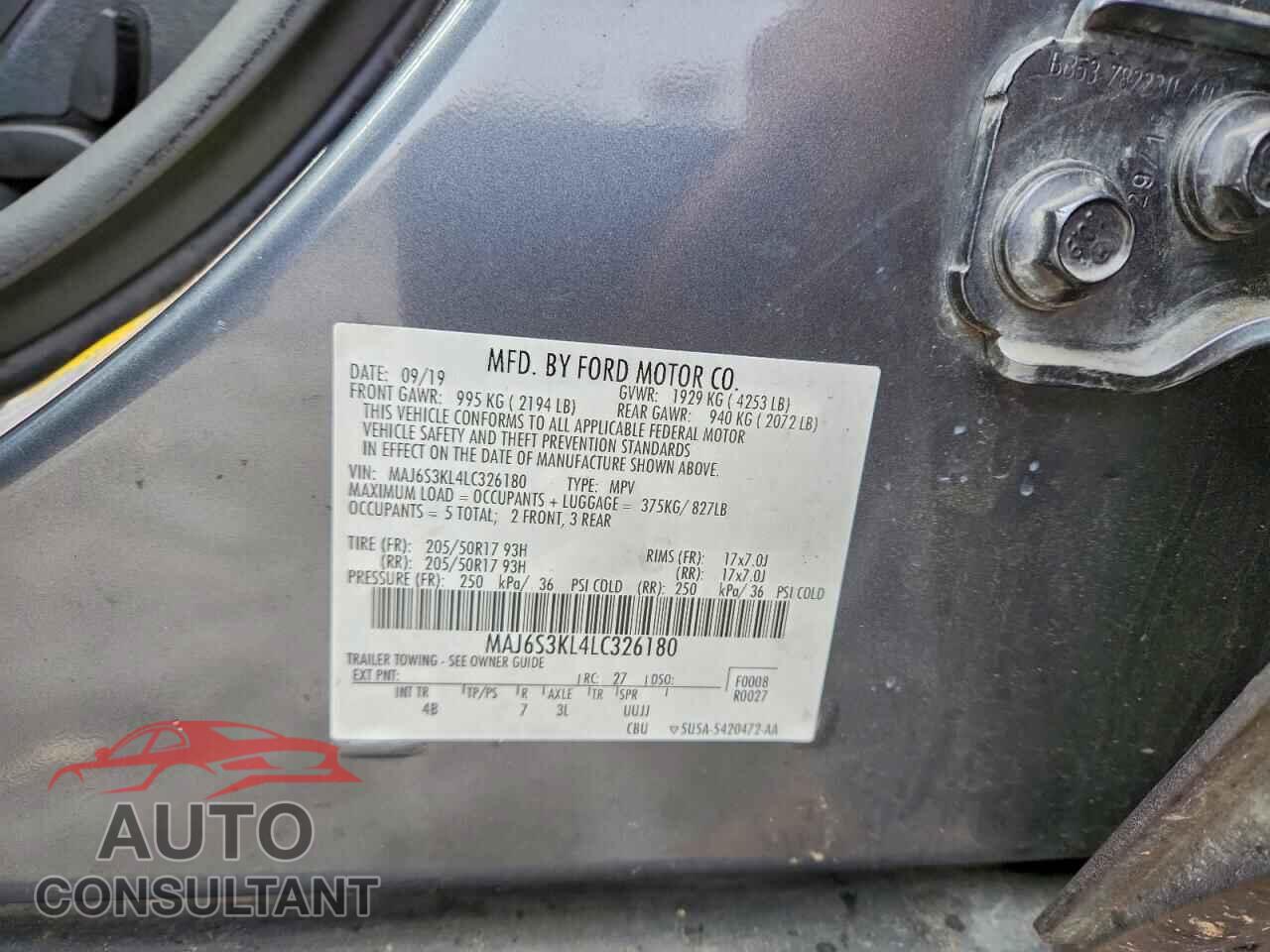 FORD ECOSPORT 2020 - MAJ6S3KL4LC326180
