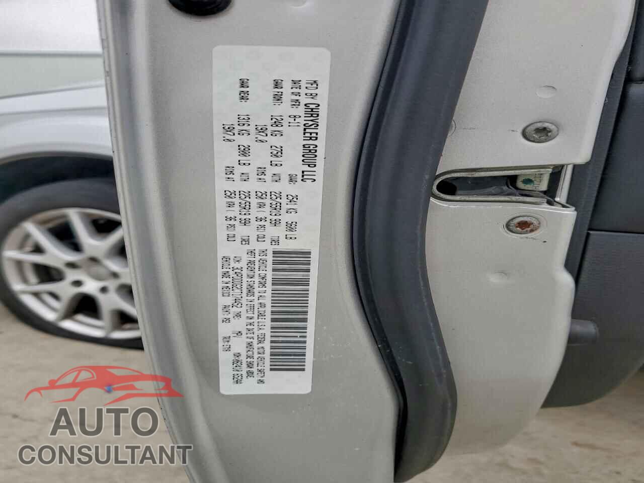 DODGE JOURNEY 2012 - 3C4PDDDG2CT174452