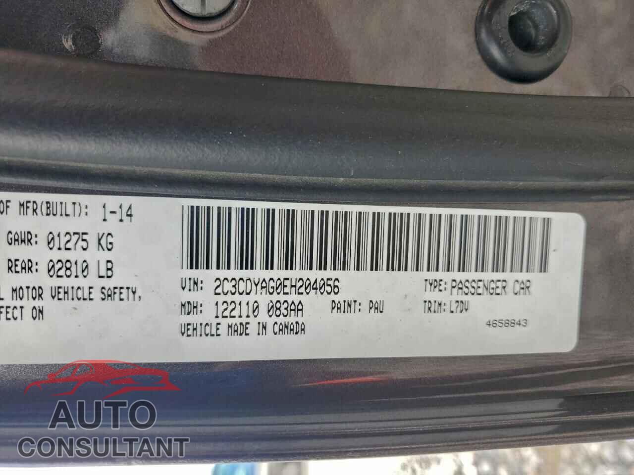 DODGE CHALLENGER 2014 - 2C3CDYAG0EH204056