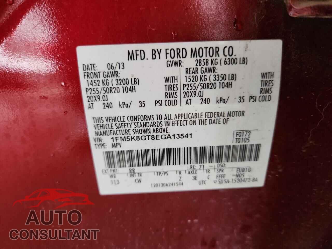 FORD EXPLORER 2014 - 1FM5K8GT8EGA13541