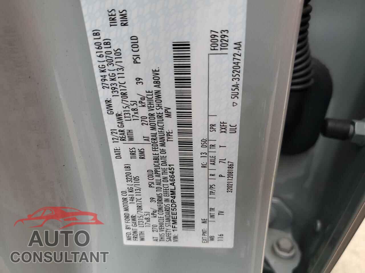 FORD BRONCO 2021 - 1FMEE5DP4MLA66451