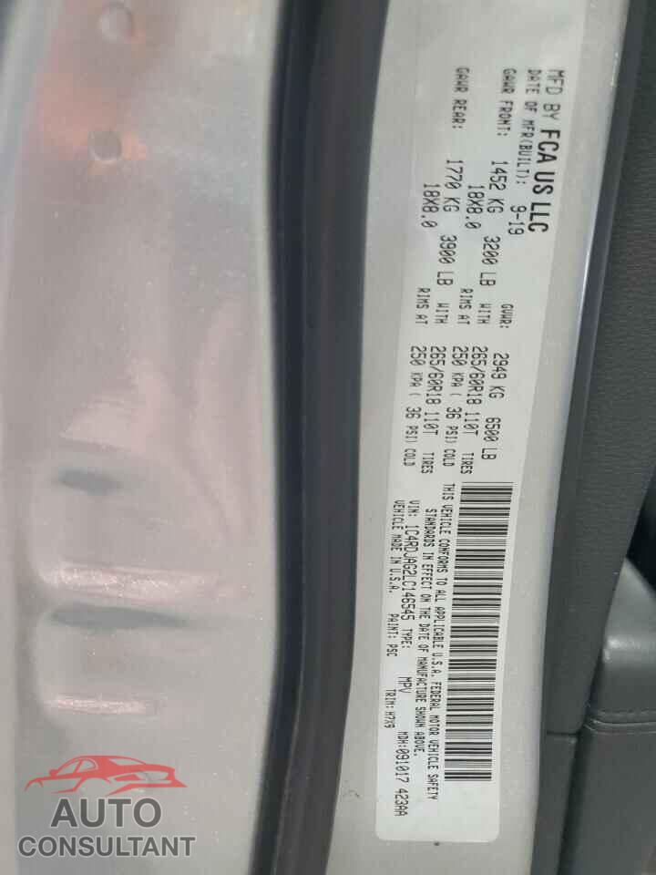 DODGE DURANGO 2020 - 1C4RDJAG2LC146545