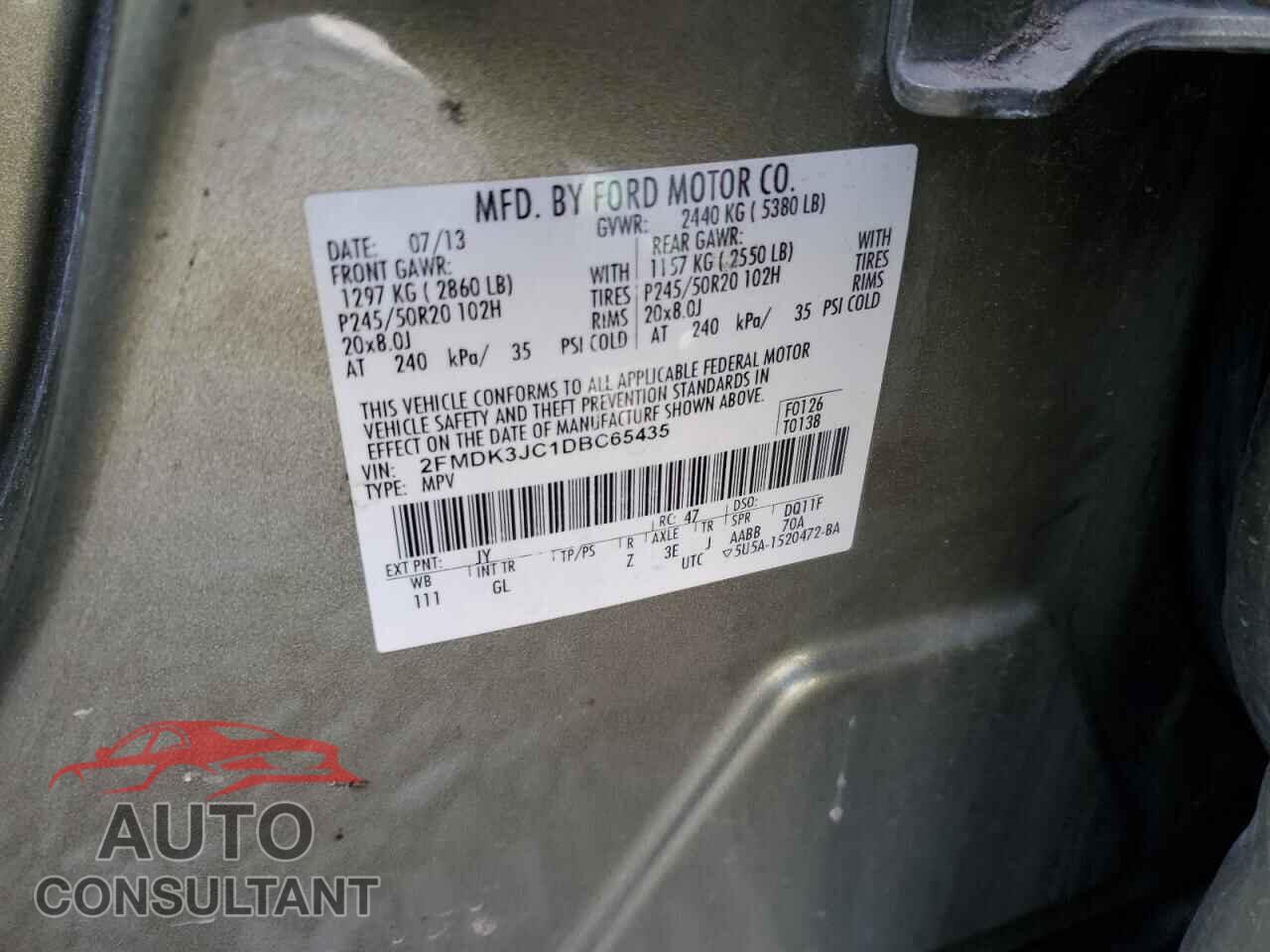 FORD EDGE 2013 - 2FMDK3JC1DBC65435