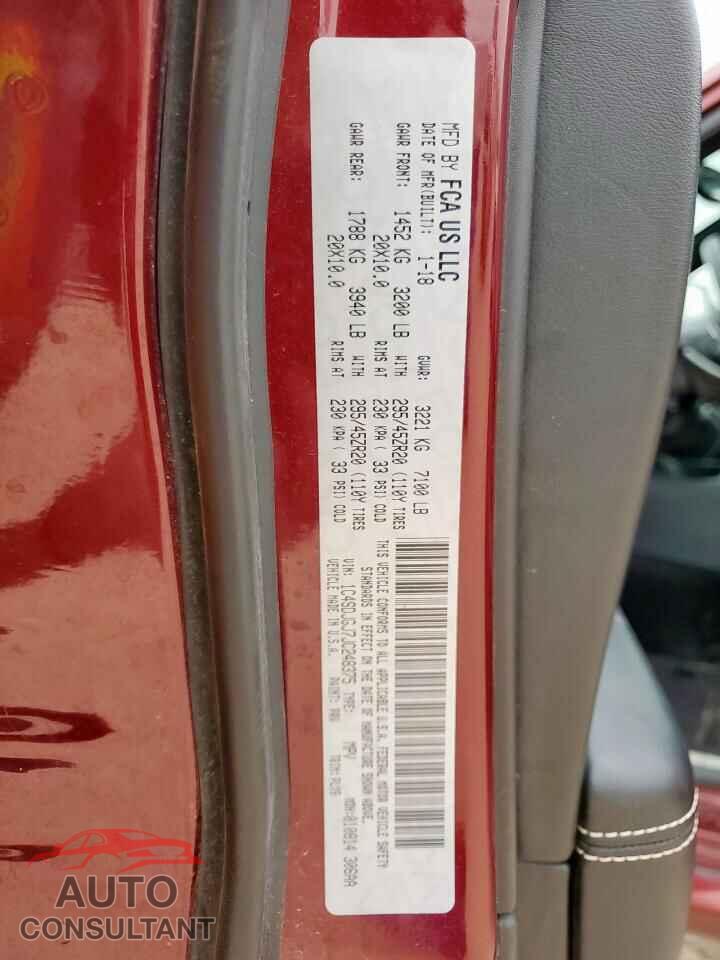 DODGE DURANGO 2018 - 1C4SDJGJ7JC248375