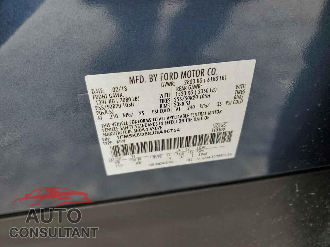 FORD EXPLORER 2018 - 1FM5K8D88JGA96754
