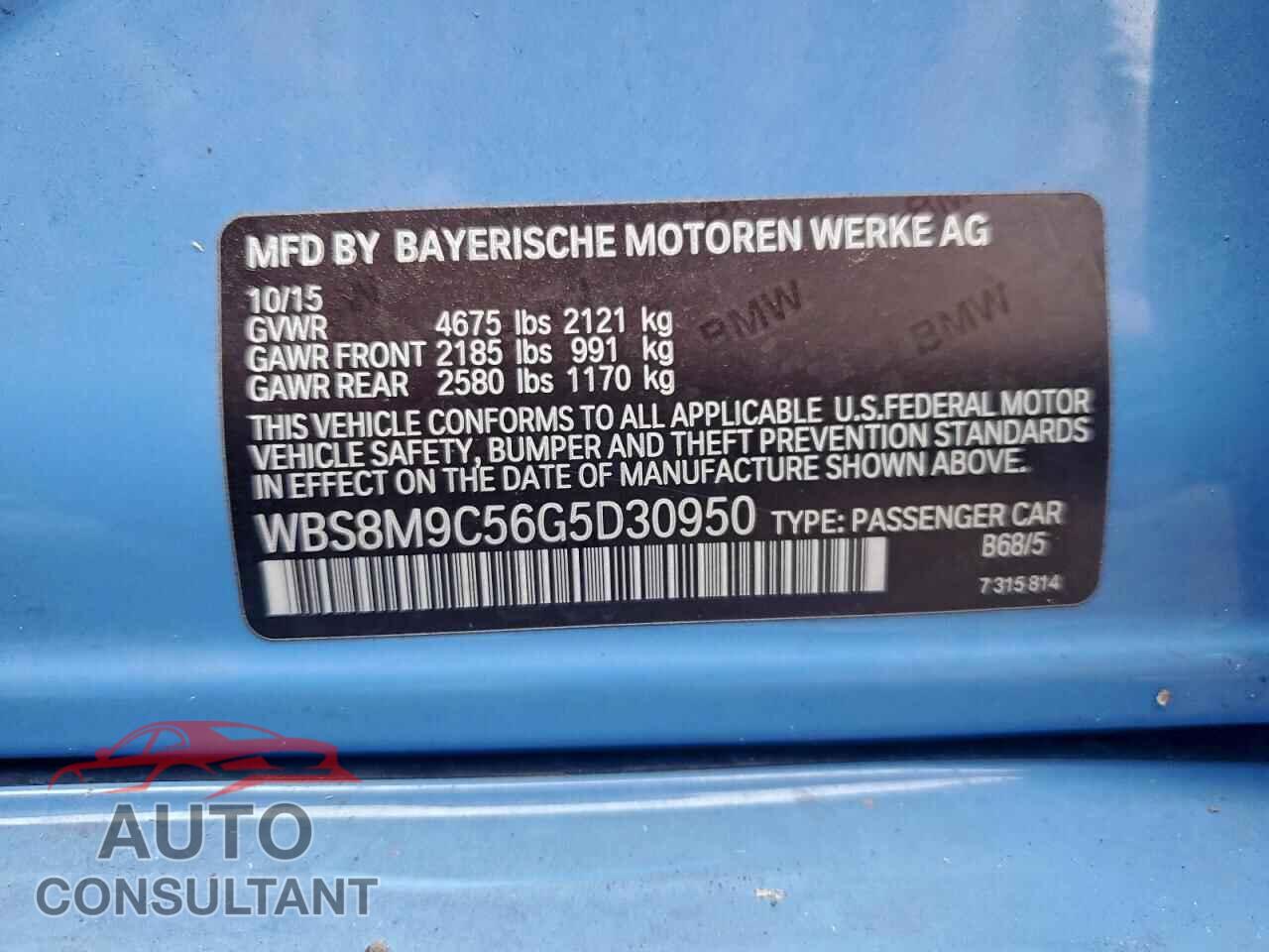 BMW M3 2016 - WBS8M9C56G5D30950