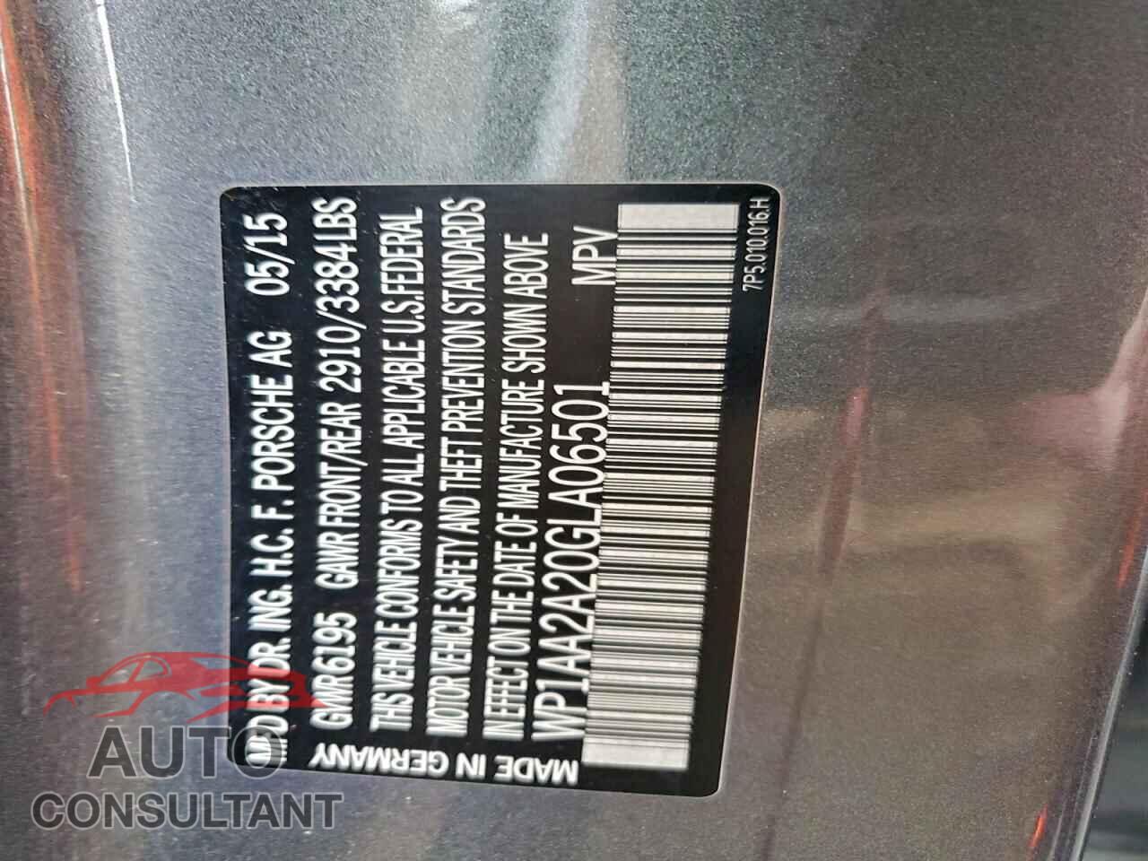 PORSCHE CAYENNE 2016 - WP1AA2A20GLA06501