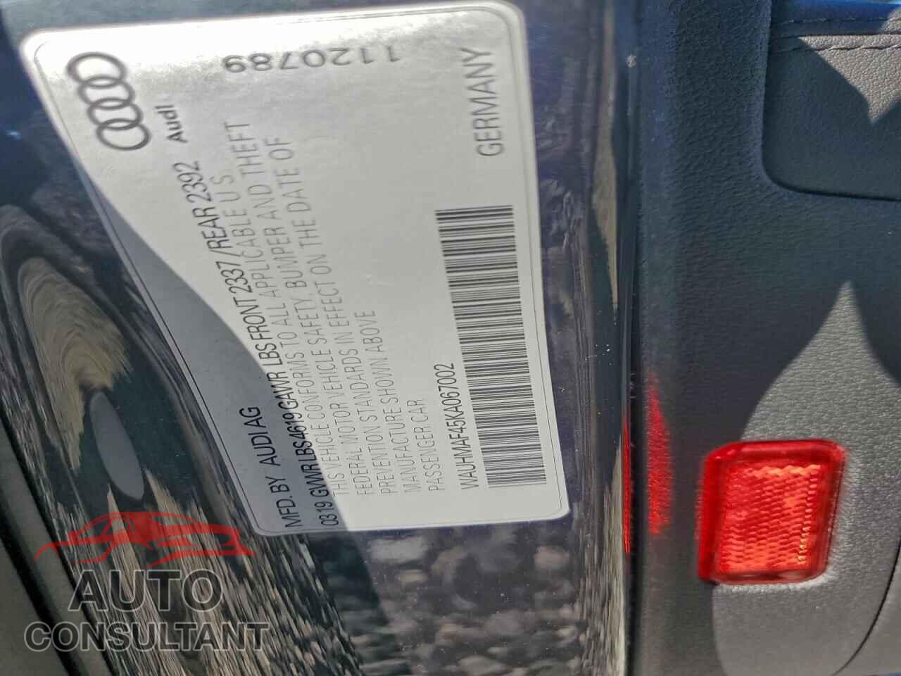 AUDI A4 2019 - WAUHMAF45KA067002