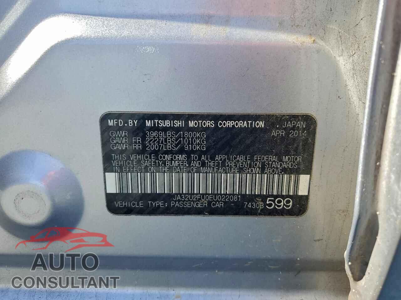 MITSUBISHI LANCER 2014 - JA32U2FU0EU022081