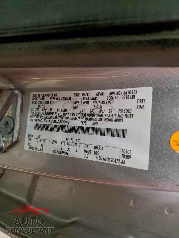 FORD ESCAPE 2013 - 1FMCU0HX6DUA80949